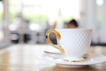 coffee on wood background