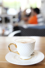 coffee on wood background