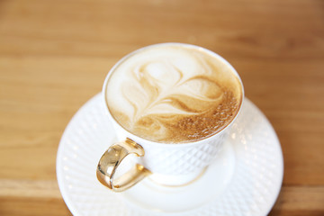 coffee on wood background