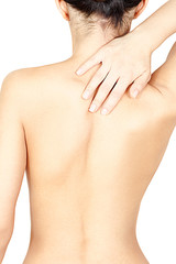 Fototapeta premium woman massaging her neck