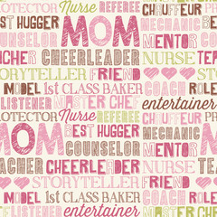 Mother's Day seamless word pattern