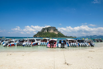 Tourist on the beach in Thailand, Asia. Bamboo Island in Thailan