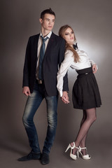 Elegant lovely young sensual couple.