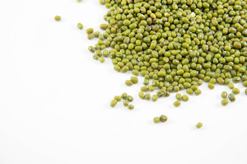 Vigna radiata on white background.Isolated