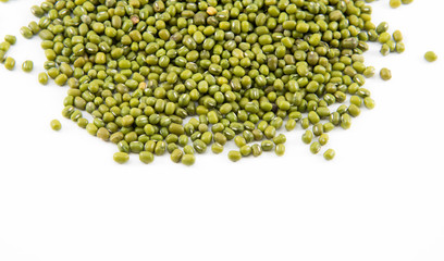 Vigna radiata on white background.Isolated