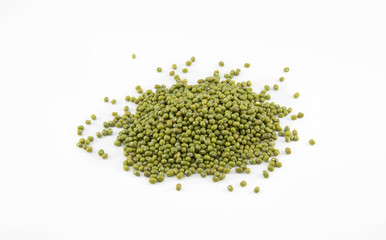 Vigna radiata on white background.Isolated