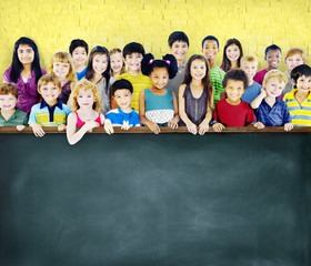 Multi-Ethnic Group Children Holding Empty Concept