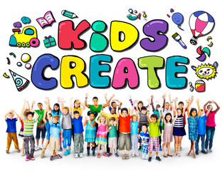 Kids Create Cretivity Design Ideas Colorful Concept
