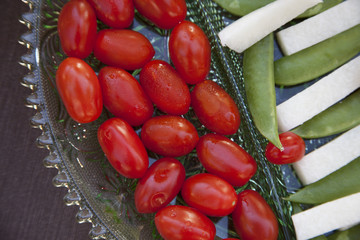 Vegetables served as horderves before dinner