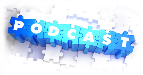 Podcast - Text on Blue Puzzles.