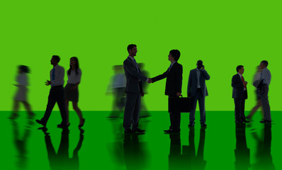 Silhouettes of Diverse Corporate Business People Concept