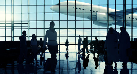 International Airport Commuter Passenger Traveling Concept