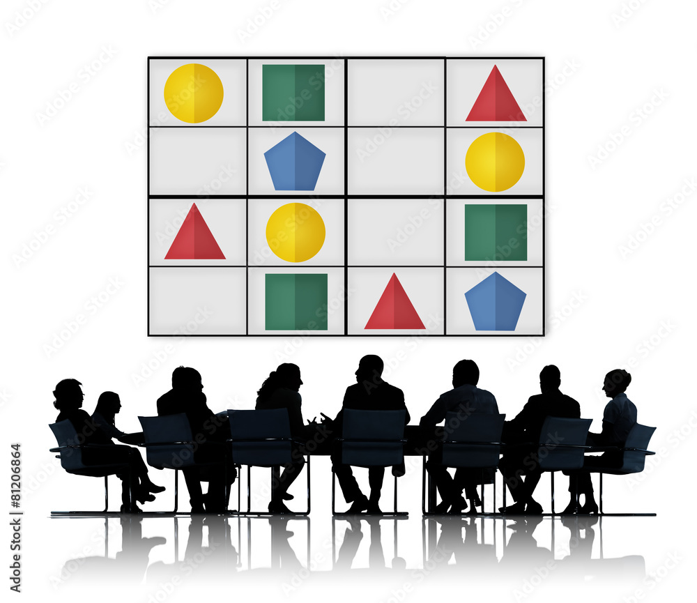 Poster sudoku puzzle problem solving leisure games concept
