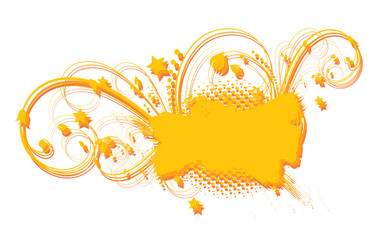 Grunge Texture Flourish Banner Vector