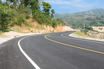 Naklejka premium New road to hill