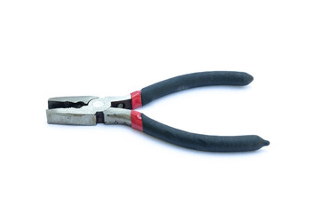 Black pliers isolated on white