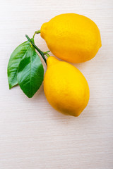Fresh sliced lemon on a table.
