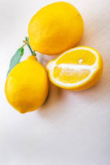 Sliced Lemon on White Table.
