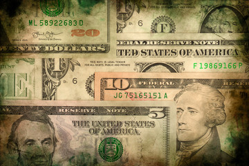 USA dollar money banknotes texture grunge background