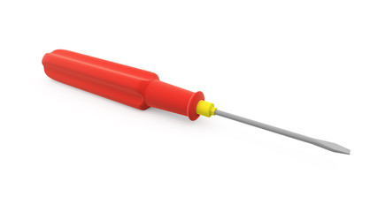 Screwdriver steel with red handle