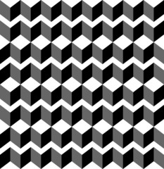 Black and white geometric seamless pattern with trapezoid.