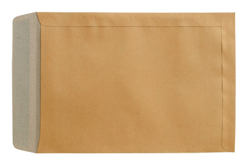 Brown envelope isolated on white