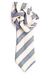 isolated striped cotton tie folded flower