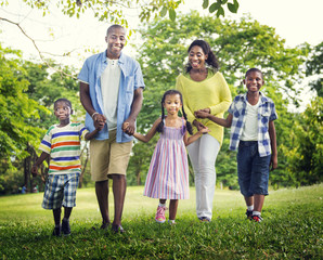 Fototapeta premium African Family Happiness Holiday Vacation Activity Concept