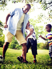 Fototapeta premium African Family Happiness Holiday Vacation Activity Concept