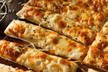 Homemade Cheesy Breadsticks with Marinara