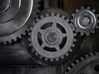 Gears on dark background