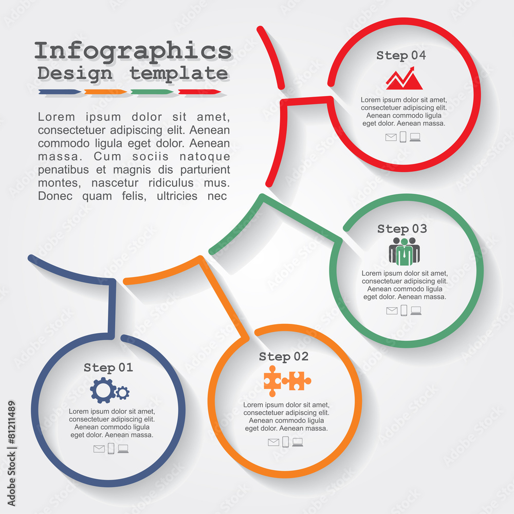 Fototapete infographic report template with lines and icons. vector
