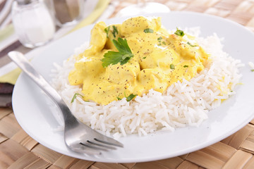 rice with chicken curry