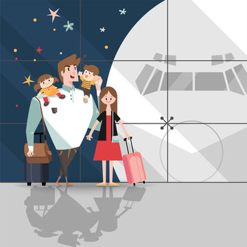 Vector Illustration of Family trip