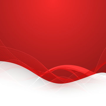 Abstract red background with lines. Vector Illustration