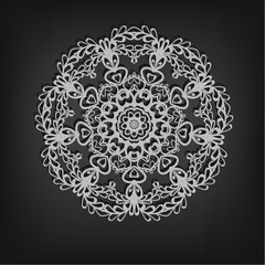Vector vintage circle pattern in Victorian style. Ornate element