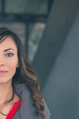 Beautiful girl posing in an urban context