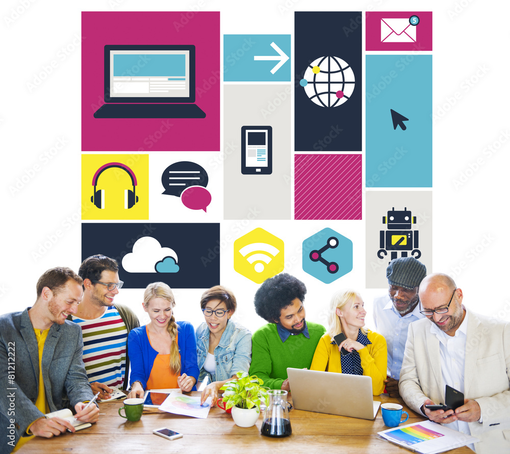 Poster computer cloud computing storage media digital concept