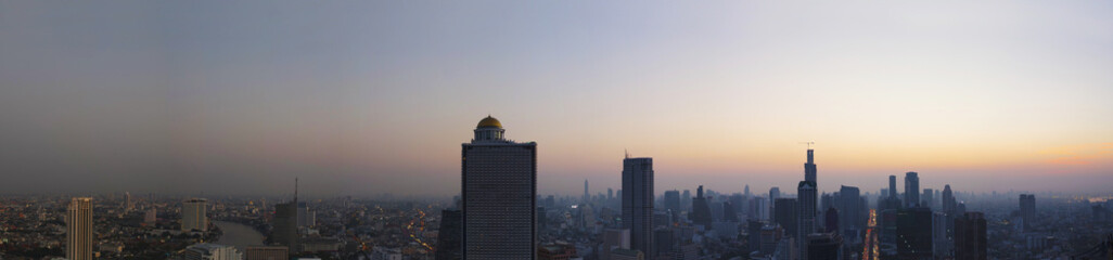 Fototapeta na wymiar panorama scene of urban building of bangkok capital thailand la