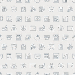 financial line icon pattern set