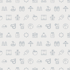 summer line icon pattern set