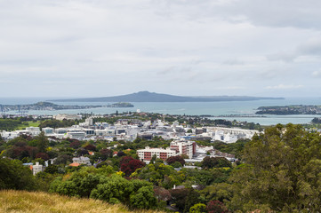 Fototapeta na wymiar Auckland, New Zealand from Mount Eden Volcano