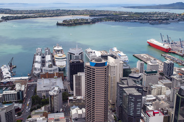 Naklejka premium Aerial view of Auckland, New Zealand's city