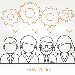 Vector Teamwork Gears Concept