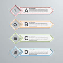 Abstract paper infographic design template. Vector illustration.