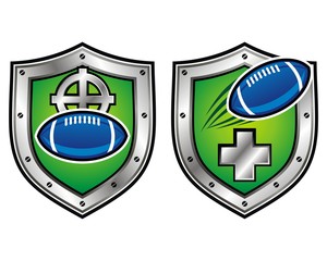 rugby football sport shield logo image vector