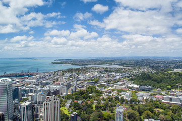 Fototapeta na wymiar Aerial view of Auckland, New Zealand's city