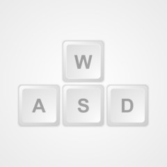 Computer keyboard WASD gaming buttons. Vector Illustration.