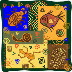 African motifs with animals