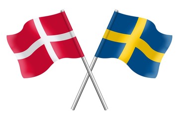 Flags: Denmark and Sweden